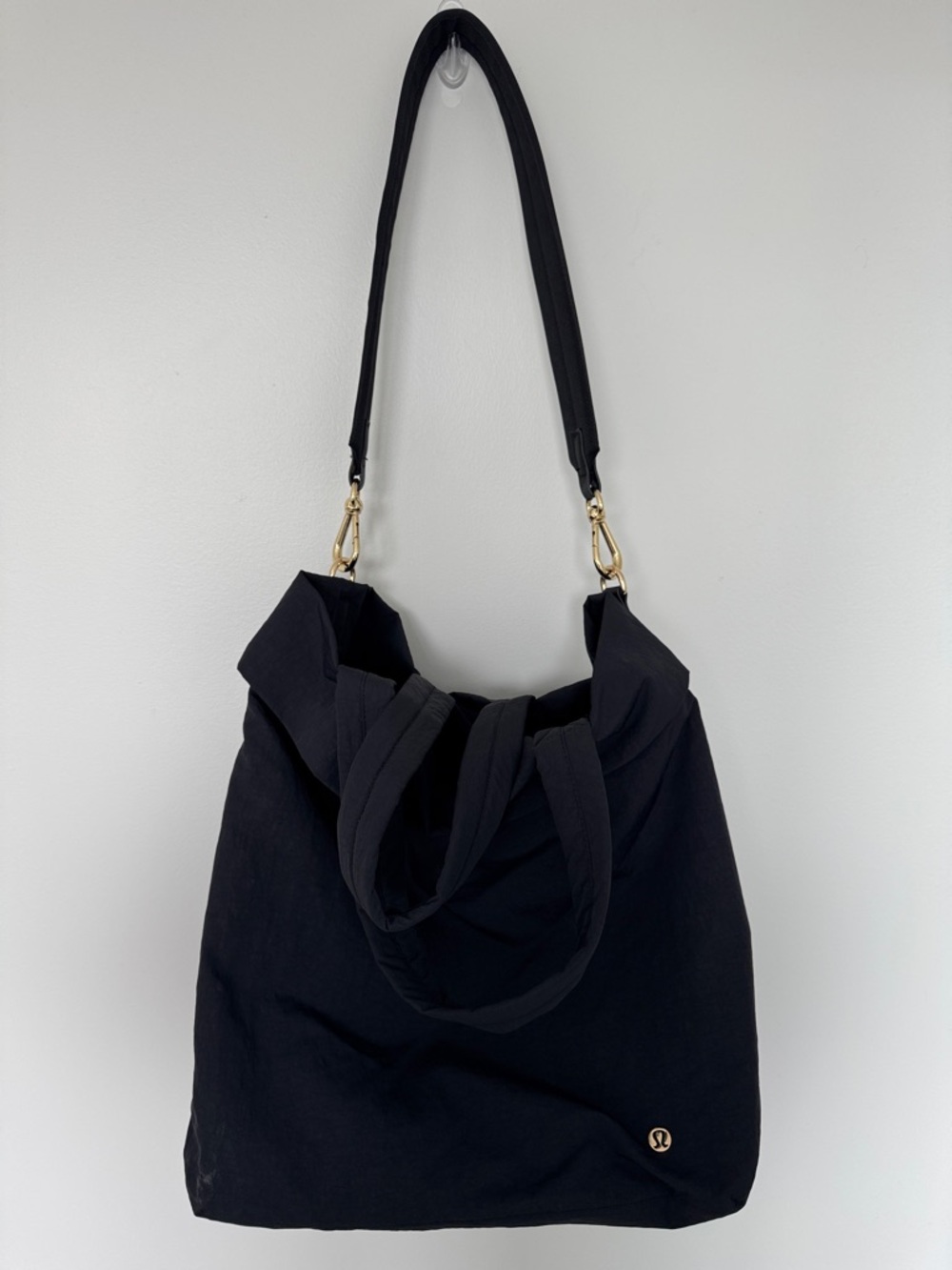 Lululemon On My Level Black Women’s Bag with Gold Hardware